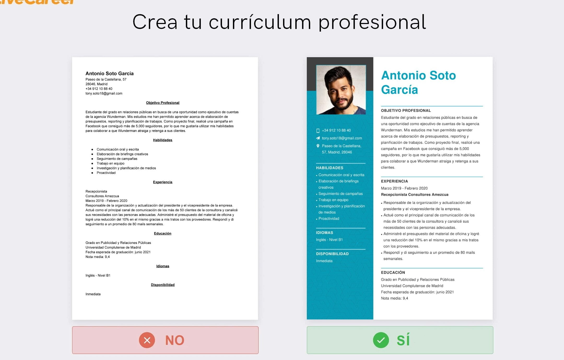 Ejemplos de curriculum para destacar en tu búsqueda de empleo - Mercadillo5